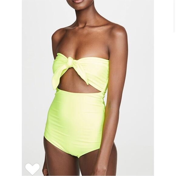 MIKOH Lana One Piece Swimsuit Yellow Size Small - Picture 2 of 8